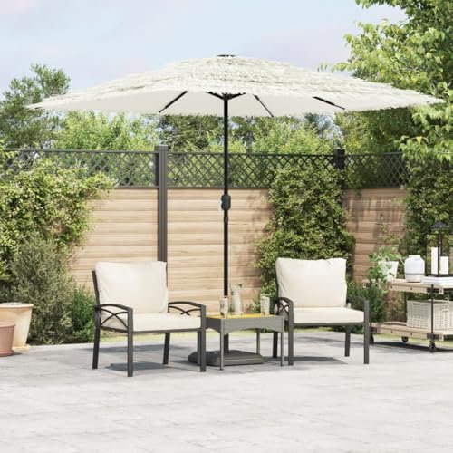 LAPOOH Sombrilla de jardín con Poste de Acero Blanca 248x248x248 cm, Sombrilla Terraza Exterior, Parasol Terraza, Sombrilla Playa, Parasol Exterior, Sombrilla De Patio - 4005092