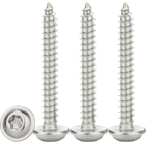 Drenky Tellerkopfschrauben Edelstahl M4x30mm,50 Stück Blechschrauben Selbstschneidend Flachkopf Mit Scheibe Edelstahl Rostfrei A2 V2A Metallschrauben Torx Vollgewinde