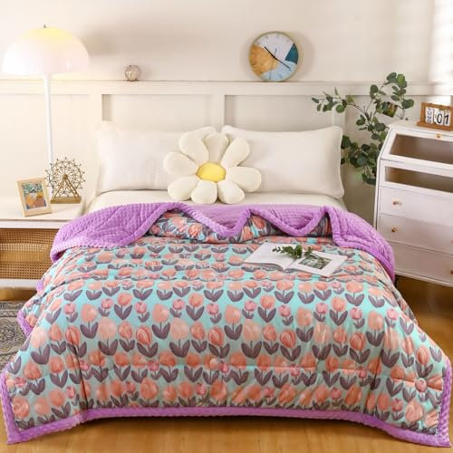Gycdwjh Daunendecke Mit Druck, 100% Bio-Baumwolle Ganzjahres Daunen Bettdecke, Maschinenwaschbar Weich und Flauschig Ganzjahresdecke Bettdecke,Color 12,200 * 220cm