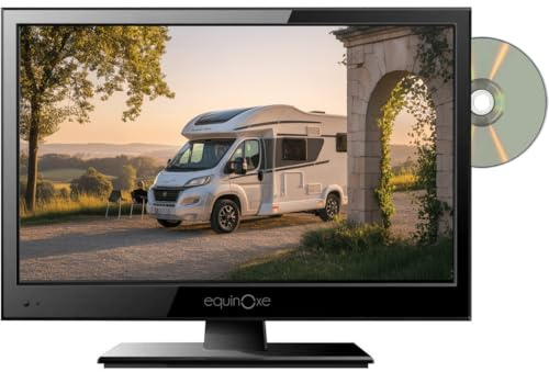 EQUINOXE Téléviseur 12V Camping Car LED HD 15,6 (39 cm) Ultra Compact + DVD