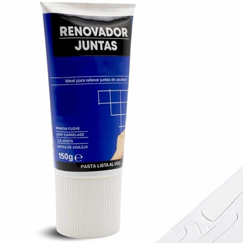 TECHZOCO Renovador de juntas blanco, Pasta para reparar juntas, Masilla lista al uso, Ideal para rellenar juntas de azulejos, Formato en tubo, Color Blanco, Contiene 150 gramos