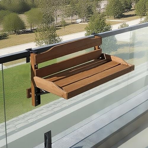ZENSTYW Tavolo Sospeso con Ringhiera per Balcone,Tavolino Pieghevole da Balcone,Tavolo da Balcone Salvaspazio,Tavolo da Ringhiera Balcone Pieghevole per Terrazza,Giardino(90cm/35.4in)