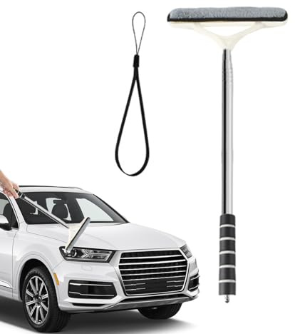 Biniveil Car Window Cleaner Tool,Windshield Cleaner Wand | Retractable Auto Glass Wiper Dust Removal Defogging Brush Exterior Care for Vehicle Truck Maintenance