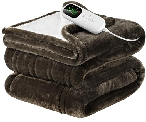 VIWAVE Heizdecke mit Abschaltautomatik,Wärmedecke Elektrisch mit 6 Heizstufen & 6 Stunden Timer & Digitalregler,Kuscheldecke,Warme Decke Überhitzungsschutz,Geschenke für Frauen Weihnachten,130x180cm