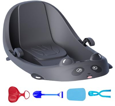 Toddler Sled,Winter Sport with Backrest | Toboggan Snow Sled Built-in Brake | for Cold Weather Girls Children Preschoolers Snowy Hills Park Backyard Playground