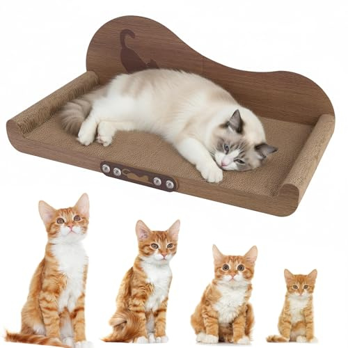 LPQKCcY Kratzbrett Katze, 60x30 cm katzenkratzbretter im Sofa-Design, XXL Großes & Stabiles Wellpapier Katzenbrett aus Hoher Dichte Kratzpappe für Katzen Kratzen, Spielen, Ausruhen und Ausstrecken