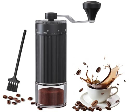 Manual Coffee Grinder 30g Capacity, Coffee Bean Hand Grinder with 40 External Adjustable Settings for French Press, Drip, Espresso, Moka pots