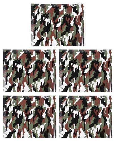 Generisch 5 Stück Transferfolie Textil Wärmeübertragungsfolie Camouflage Vinylfolie Waschbar für Selbstgemacht Bekleidungsaccessoires