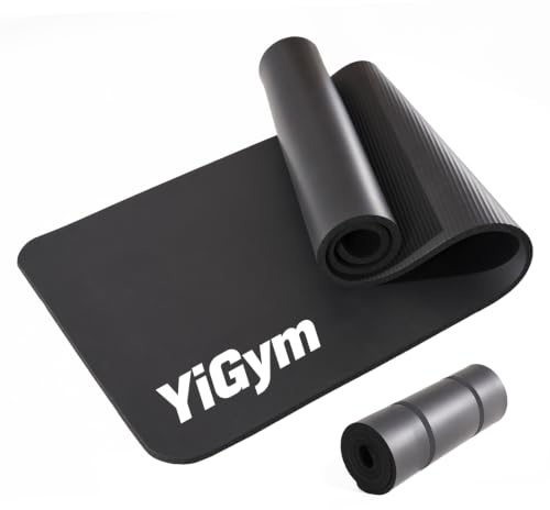 YiGym Tapis de gymnastique - 195 x 61 x 1,2 cm - En NBR - épais - Avec sangle de transport