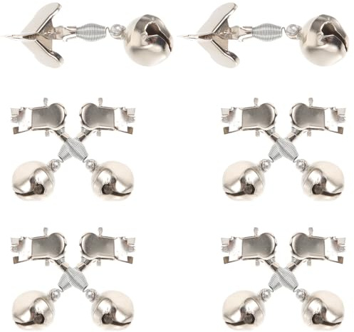 ADOCARN 10 Stück Angel Glöckchen aus Metall mit Clip Angelglocken für Draußen Schnell zu Befestigen für Angelruten und Nachtangeln Beim Meeresangeln Zufälliger Stil