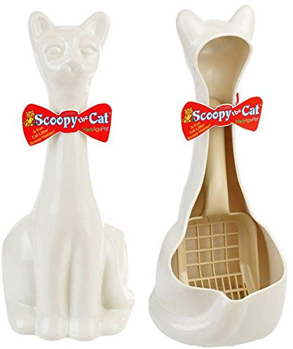 New Age Pet Scoopy Cat Litter Holder w/Scoop,White (IND003W)