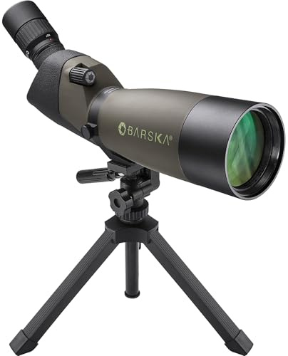 Barska Blackhawk Waterproof 20-60x80 Angled Green Spotting Scope with Tripod for Birding Hunting Shooting Travel Sport Events