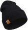 Wmcaps Classics Mütze Herren Damen, Unisex Wintermütze Beanie Leatherpatch Strickmütze, One Size, Geschenke für Männer Frauen (Schwarz)