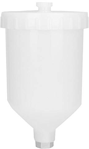 Tasse de Pistolet en Plastique, 600 ML Pot de Pistolet en Plastique Haute dureté Connecteur fileté en Acier Inoxydable Accessoires pour Outils à Main