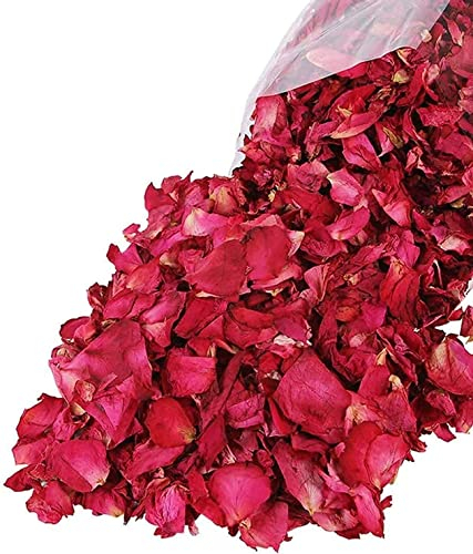 Reccisokz 200g Pétalos de Rosa Secos Naturales Pétalos de Rosa Rojos Baño de Pies Confeti de Boda Hogar Perfumería Accesorios Artesanales