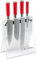 F. DICK Red Spirit Messerblock 4Knives (4-teilig, Officemesser Santoku Küchenmesser Brotmesser, Messer-Set, X55CrMo14 Stahl, 56° HRC) 8177200-05, Weiß, 81772000-05