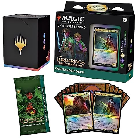 Magic: The Gathering The Lord of The Rings: Tales of Middle-Earth Commander Deck - Food & Fellowship (100-Card Deck, 2-Card Collector Booster Sample Pack + Accessories) (Version Anglaise)