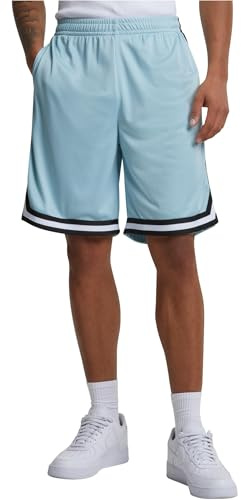 Urban Classics mäns randiga nätshorts, Oceanblå/svart/vit, L