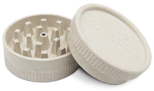 Mascotte® Hanf Grinder Weiß 55mm | Crusher für Kräuter und Tabak | Kompakte Mühle | Gewürzmühle für Gewürze | 2-Teiliges Set