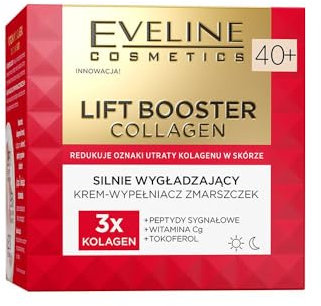 Eveline Cosmetics Lift Booster Collagène Crème lissante 40+ avec triple collagène, peptides et vitamine C