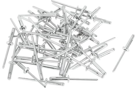 HOPESPANNER 4mm Diametro Impugnatura 25mm Lunghezza Impugnatura 8.4mm Diametro Flangia Testa a Cupola Rivetti a Tre Pieghe Kit di Assortimento Attrezzo di Riparazione in Alluminio 50 Pz