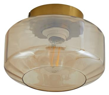 Lindby Deckenlampe Hildur in Creme aus Glas (1 flammig, E27) - Deckenleuchte Lampe Wohnzimmerleuchte
