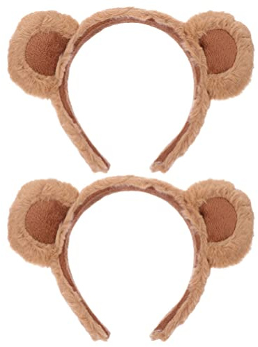 Homoyoyo 2 Stück Bärenohr-Stirnband Plüschtierohren-Kopfbedeckung Haarband Bärenohren Stirnband für Erwachsene Kinder Weihnachtsfeier Cosplay Kostüm Bären Ohren Alltag Bequem Und Rutschfest