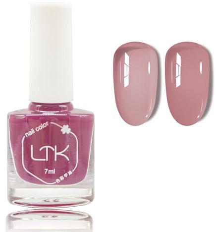 Nail Polish Jelly Pink - Translucent Nude Pink Nail Varnish - Quick Dry Long Lasting Nude Nail Varnish DIY Nail Art, Highly Pigmented Clear Nail Polish Gift for Girls - No Need UV Lamp