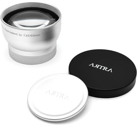 ARTRA LAB FUNKYFRAME TCL 60mm Tele Conversion Lens Compatible with Fujifilm X100 / X100V / X100F / X100T Cameras, Telephoto Attachment, Silver