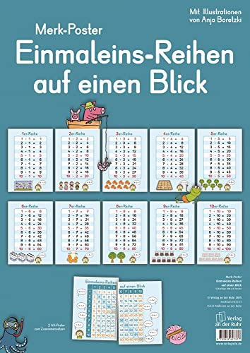 Einmaleins-Reihen auf einen Blick: Klasse 2-4 (Merk-Poster)