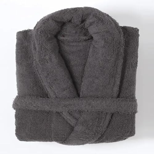 Linens Limited - Egyptian Cotton Dressing Gown for Women and Men, Towelling Bath Robe, Men and Ladies Nightwear Essential, Soft and Luxurious, Super Absorbent, Machine Washable (Charcoal)