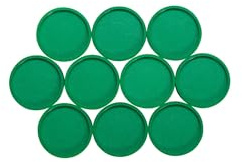 MAUL Magnete (10 Stück) Ø 29mm | Magnet aus bruchsicherem Kunststoff | Starke Magnete für Whiteboard und Magnettafel | Industriemagnete vielfältig anwendbar in Büro, Lager und Werkstatt | Grün