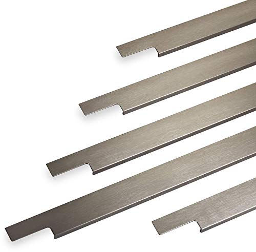 SOTECH Poignée SLIM 145 mm en acier inoxydable brossé à encastrer (montage au harpon) Poignée de meuble Poignée d'armoire Poignée de cuisine