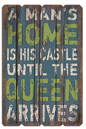 levandeo Wandbild Holzschild 60x40cm A Man´s Home - Shabby Vintage Holzbild Schild Wandschild Bild Holz Holztafel Dekoschild Wanddeko