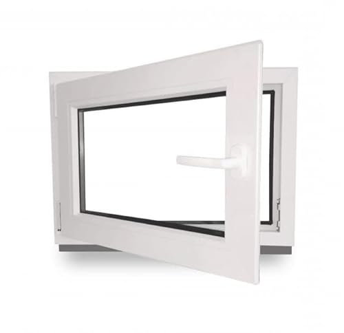 Kellerfenster - Kunststoff - Fenster - weiß - BxH: 50x70cm - DIN Links - 3-Fach-Verglasung - Wunschmaße ohne Aufpreis
