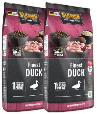 Belcando 2 x 12,5 kg Finest Duck vorher Finest Croc - Sparpaket