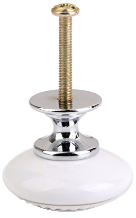 Gazechimp Einlochmontage Design Möbelknauf, Möbelknöpfe, Möbelgriff, Vintage Keramik Porzellan , Farbwechsel - Weiß + Silber, One Size