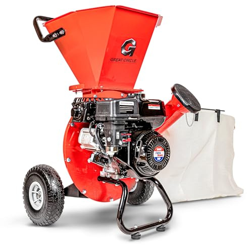 GreatCircleUSA Wood Chipper Shredder Mulcher Heavy Duty Gas Powered 3 in 1 Multi-Function 3 Inch Max Wood Diameter Capacity EPA/CARB Certified Aids in Fire Prevention - Building a Firebreak