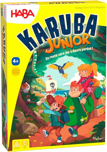 HABA Karuba Junior Gesellschaftsspiel Kinder Kooperatives und Strategiespiel Großes Brettspiel 1-4 Spieler ab 4 Jahren, 303407