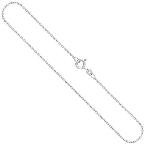 EDELIND Goldkette Damen Herren Halskette 1,5 mm Ankerkette rund 333 oder 585 aus Weißgold, Echt Gold Kette Goldkette mit Schmuck Geschenkbox