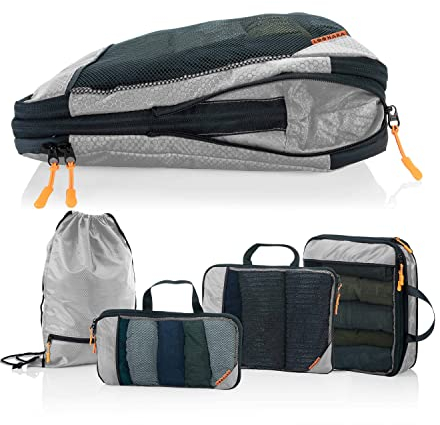 Compression Packing Cubes Set für mehr Platz im Koffer & Backpack - Packwürfel Packing Cubes Compression als Rucksack Organizer - Travel Packtaschen Reise - Camping Zubehör & Wander Ausrüstung