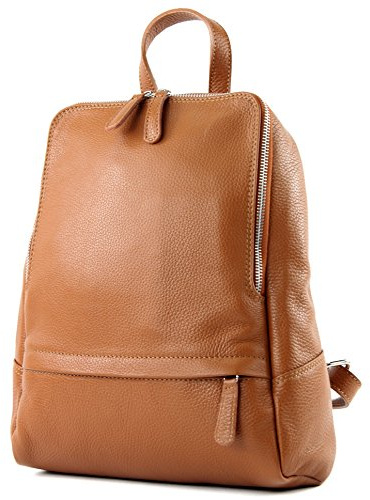 modamoda de T138 Damen Leder Rucksack Handtasche handmade in Italy, Farbe:Cognac2021