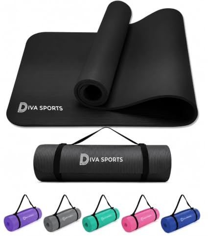 Yoga Mat Extra Thick 15mm Non-Slip Pilates Workout Exercise Mat Soft Mat Carry Strap