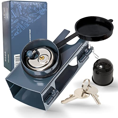 HASKYY Ensemble Complet de serrures de remorque antivol Comprenant Une Serrure Ronde et Un Capuchon de Protection