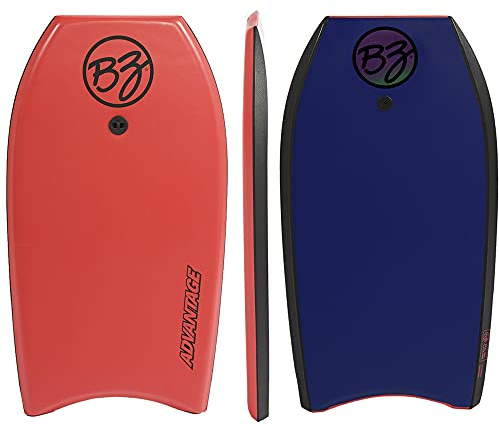 BZ Bodyboards Boogie Board Advantage EPS Core, HDPE Slick, Crescent Tail, Graphic Slick, Includes Leash for Men, Women, Kids - Durable, Surfing Waves Ocean Summer Fun Beach Water Body Board