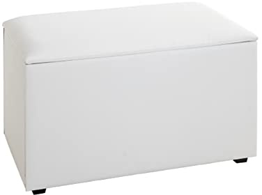 HAKU Sitztruhe weiß, Kunstleder, MDF - Maße: B 65 cm x H 42 cm x T 40 cm, Style: Modern