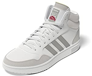 adidas Herren Hoops 3.0 Mid Lifestyle Basketball Classic Vintage Shoes, Cloud White/Metal Grey/Grey one, 42 EU