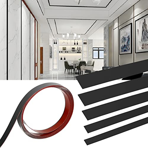 Moulures décoratives et revêtement mural, 5 m, en métal, avec film de protection, flexible, à décoller pour mur, carrelage, cadre de miroir, décoration de meubles