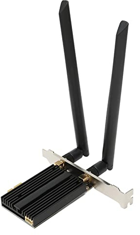 Zunate Tarjeta WiFi PCIe, Tarjeta de Red Inalámbrica de Triple Banda con Adaptador PCI Express de Antena Dual Bluetooth 5.2, Compatible con Seguridad WPA, para PC de Escritorio
