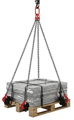 Kettengehänge 4-Strang 8mm Anschlagkette Krankette Kette Hakenkette Tragfähigkeit 5T Länge 1,5m